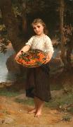 Emile Munier Girl with Basket of Oranges oil